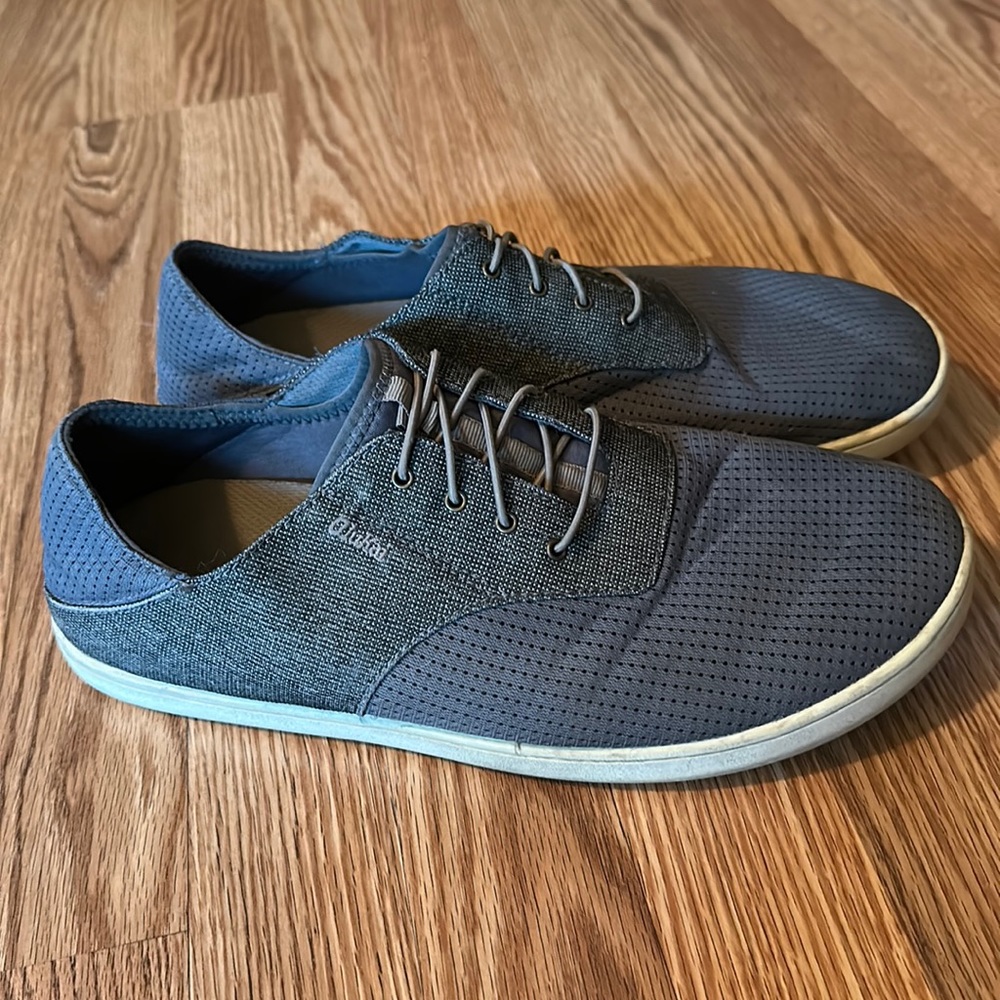 Olukai Nohea Moku Charcoal/Clay No Tie Loafer Boat Shoe US Men's Size 11.5